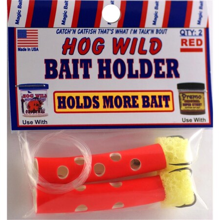 Magic Catfish Bait Hogwild Sponge Tube Bait Holder - RED BHT59